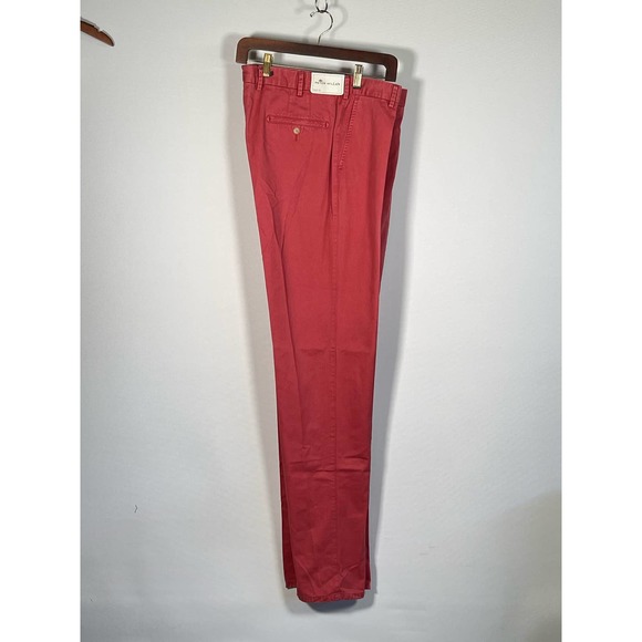 NEW NWT Peter Millar Washed Twill Flat Front Men's Pants Sport Red 36" x 37.5" - Picture 10 of 11